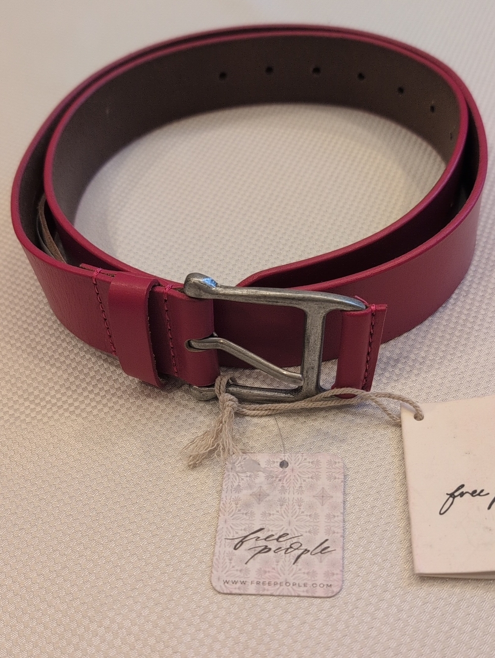 Free People Red Leather Belt